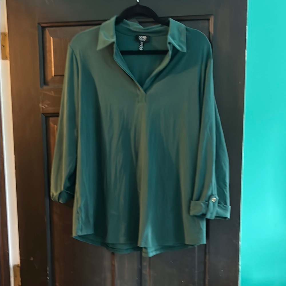 Jones New York Teal Button Down Shirt